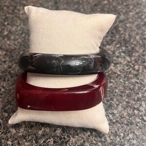 Chunky Acrylic Bangles Bracelets set of 2